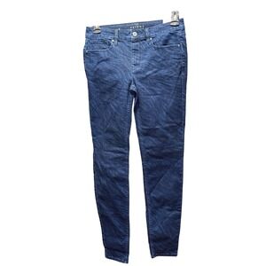 White House Black Market Modern Zebra Blue Mid-Rise Skinny Jeans 6R NWT
